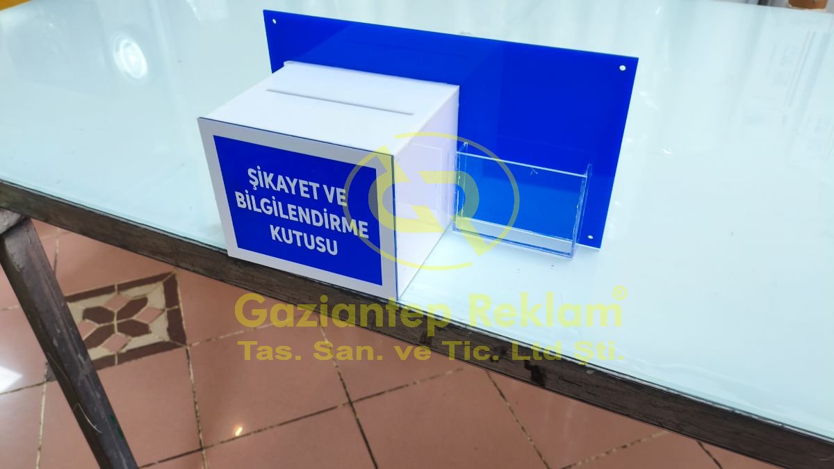 Akrilik Pleksiglas Kurumsal Şikayet ve Bilgilendirme Kutusu Üretimi