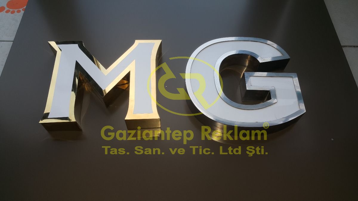 Altın ve Gümüş Krom Fileli Kutu Harf Tabela