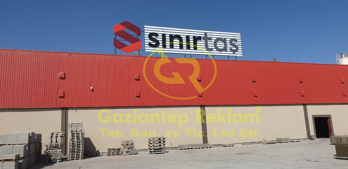 Dev Boyutlu LED Işıklı Çelik Çatı Tabelası