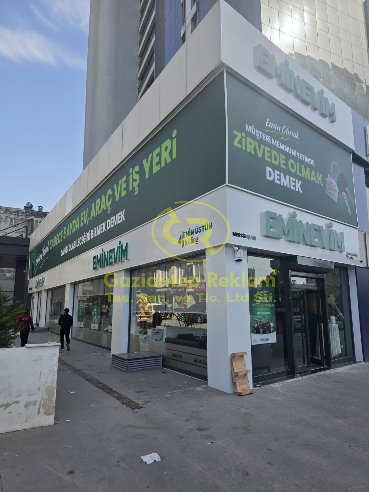 Eminevim Mersin şube Led Işıklı Kutu Harf ve Dev lightbox pano