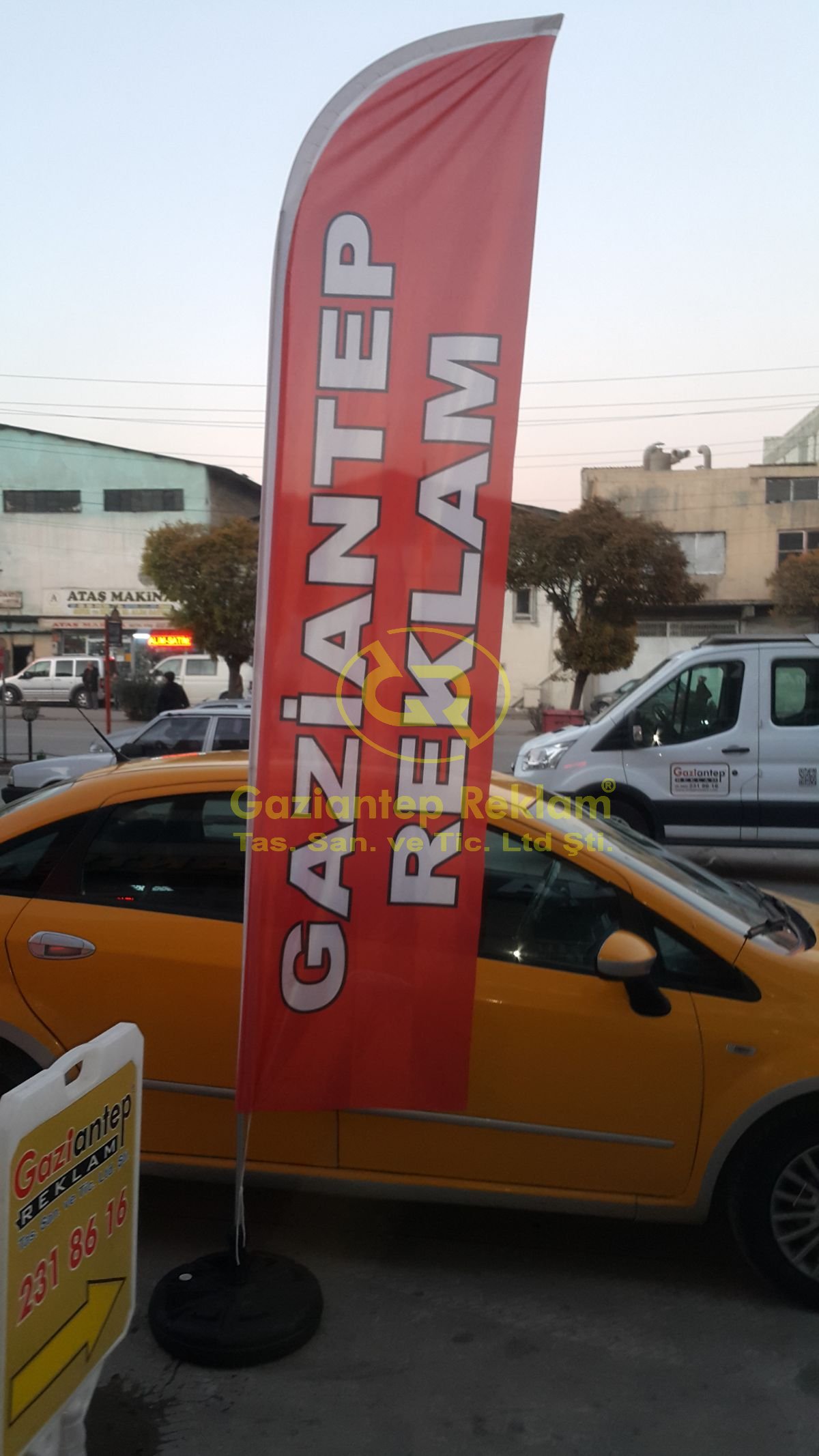 Gaziantep Reklam Dış Mekan Dayanıklı Yelken Bayrak
