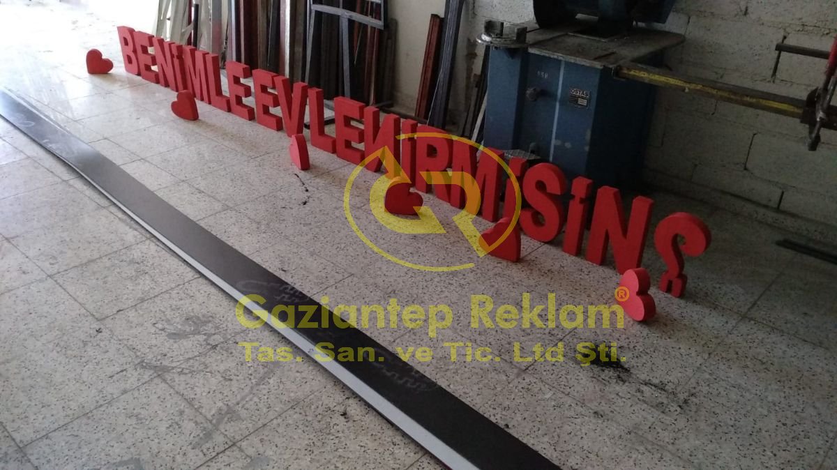 Kalın strafor Kabartma Harf Profesyonel Kesim