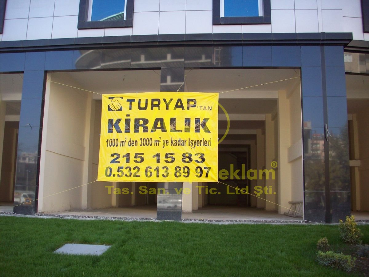  Kiralık İşyeri Vinil Branda Afiş