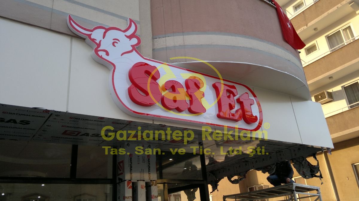 Parlak Kırmızı Pleksi Işıklı Kutu Harf Tabela