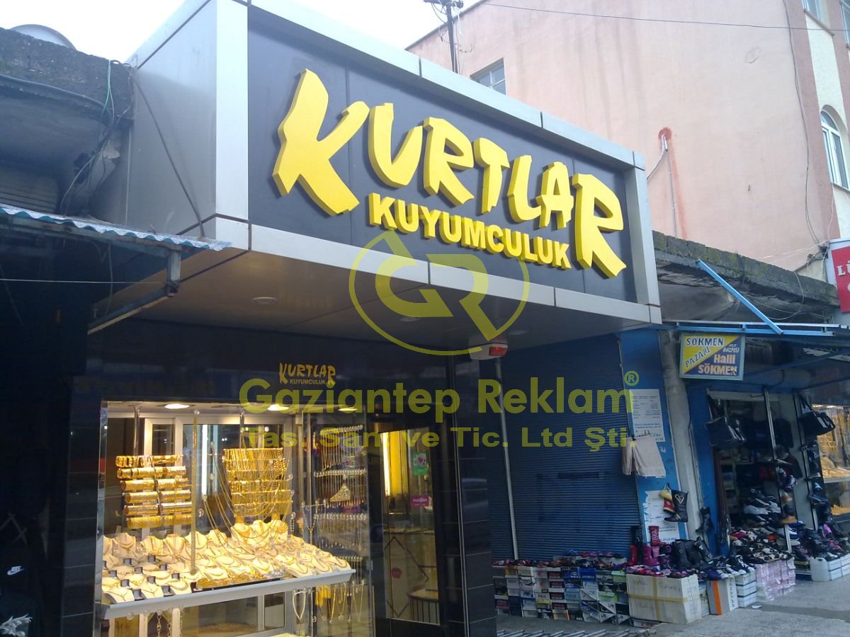 Prestijli Sarı Işıklı Pleksi Kutu Harf Tabela