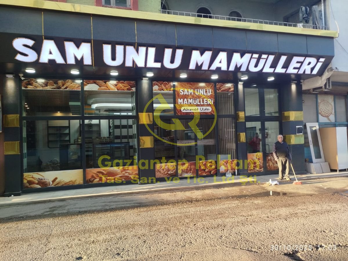 Sam Unlu Mamülleri Göz Alıcı Işıklı Kutu Harf Tabela